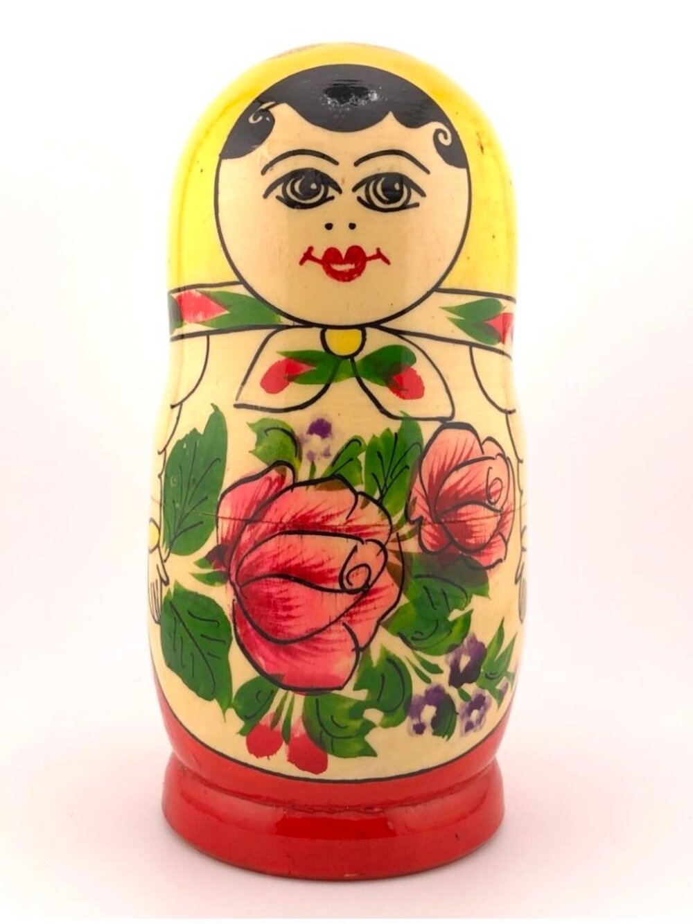 Russian Nesting Dolls Set of 7 Semenov Hand Painted Wood Floral Matryoshka 6.25"